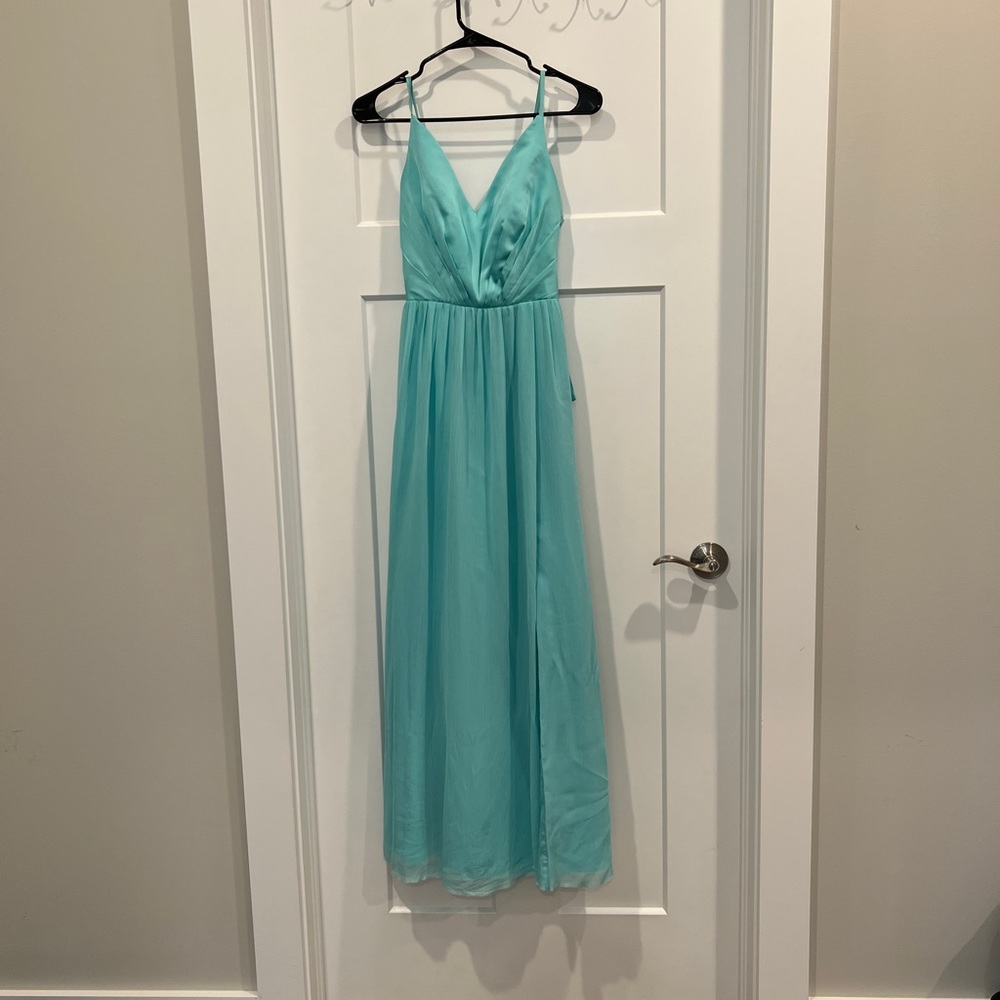 Teal Vera wang bridesmaid dress